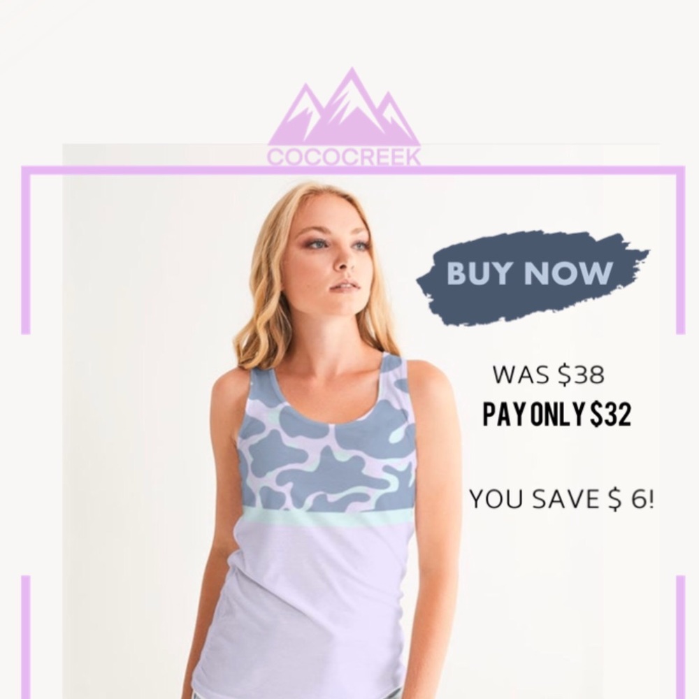 Cococreek Camouflage Two-Tone Tank Top